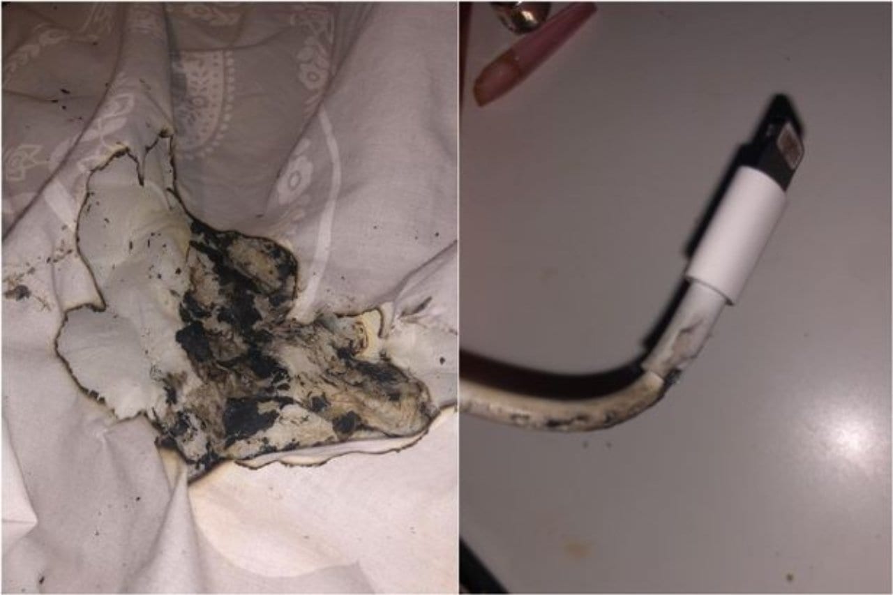 Cargador de iPhone se incendia