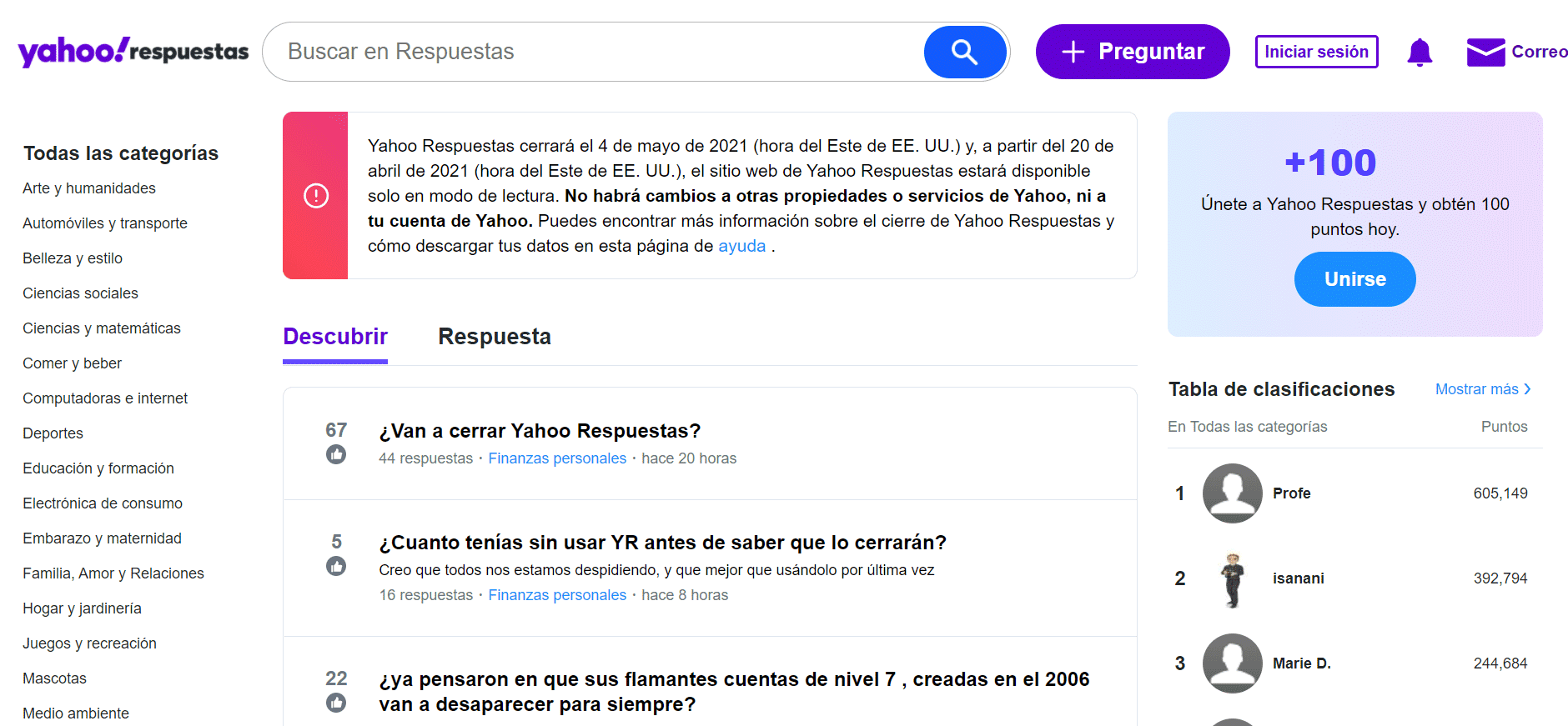 Yahoo Respuesta cierra el 4 de mayo
