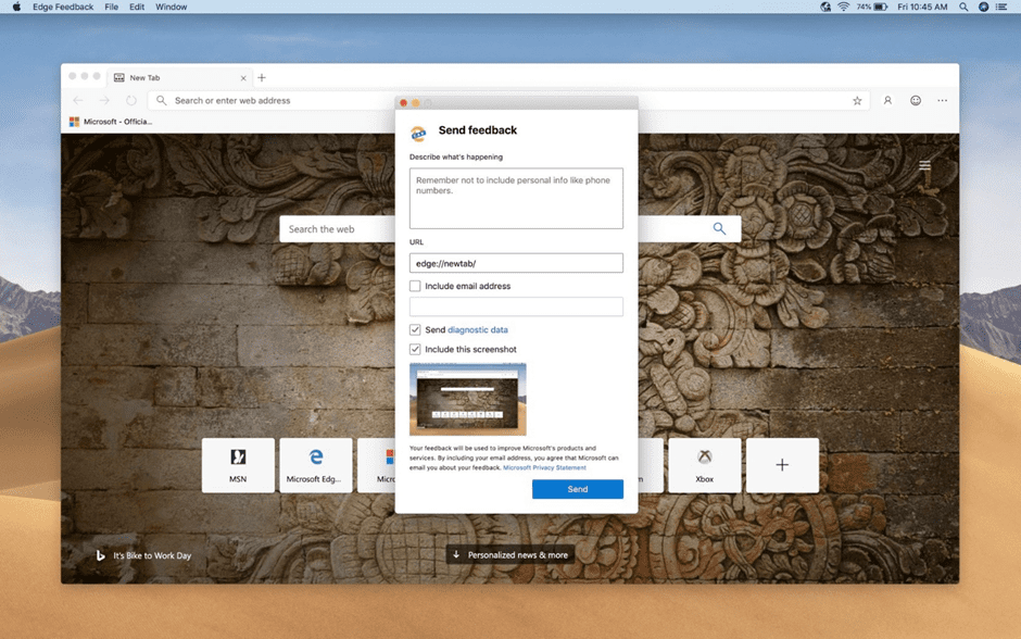 Microsoft Edge macOS