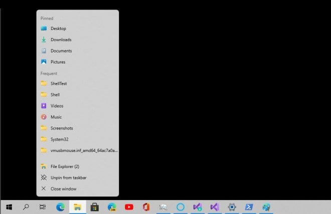 Nuevo menú Windows 10 21H2