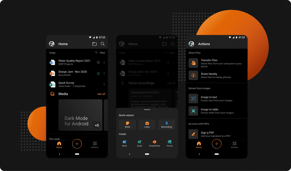 Modo Oscuro en Microsoft Office para Android
