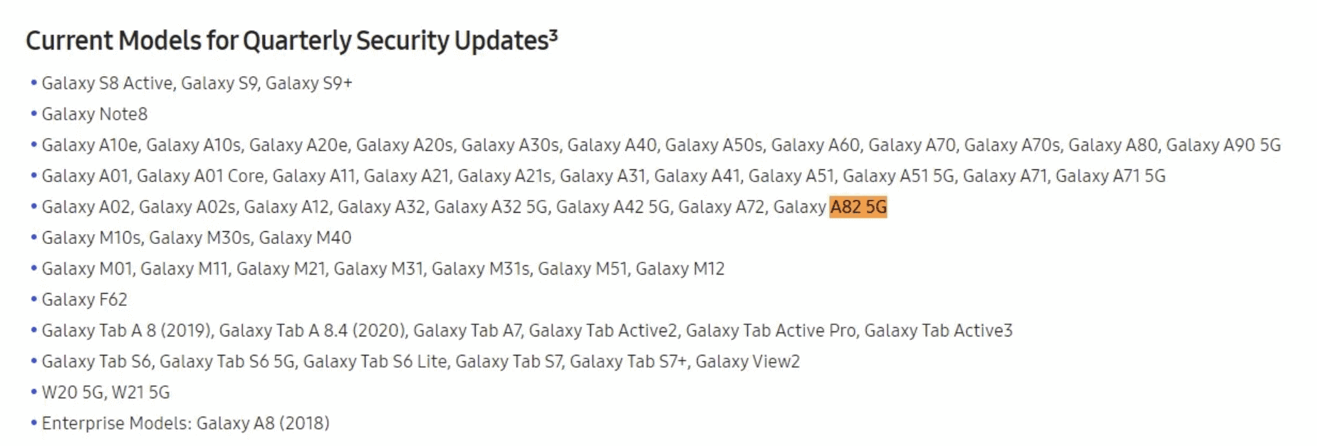 Samsung Galaxy A82 5G