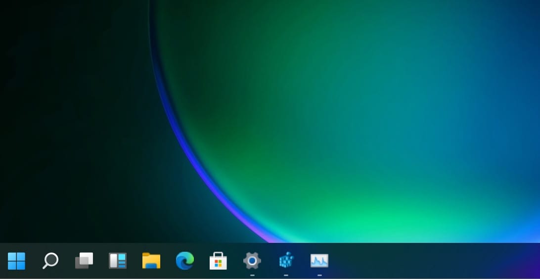 Barra de tarea Windows 11 tamaño normal