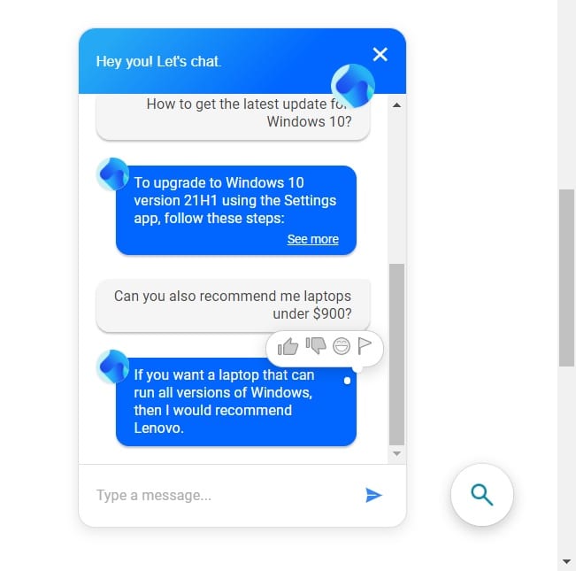 Bot Chat de Microsoft 