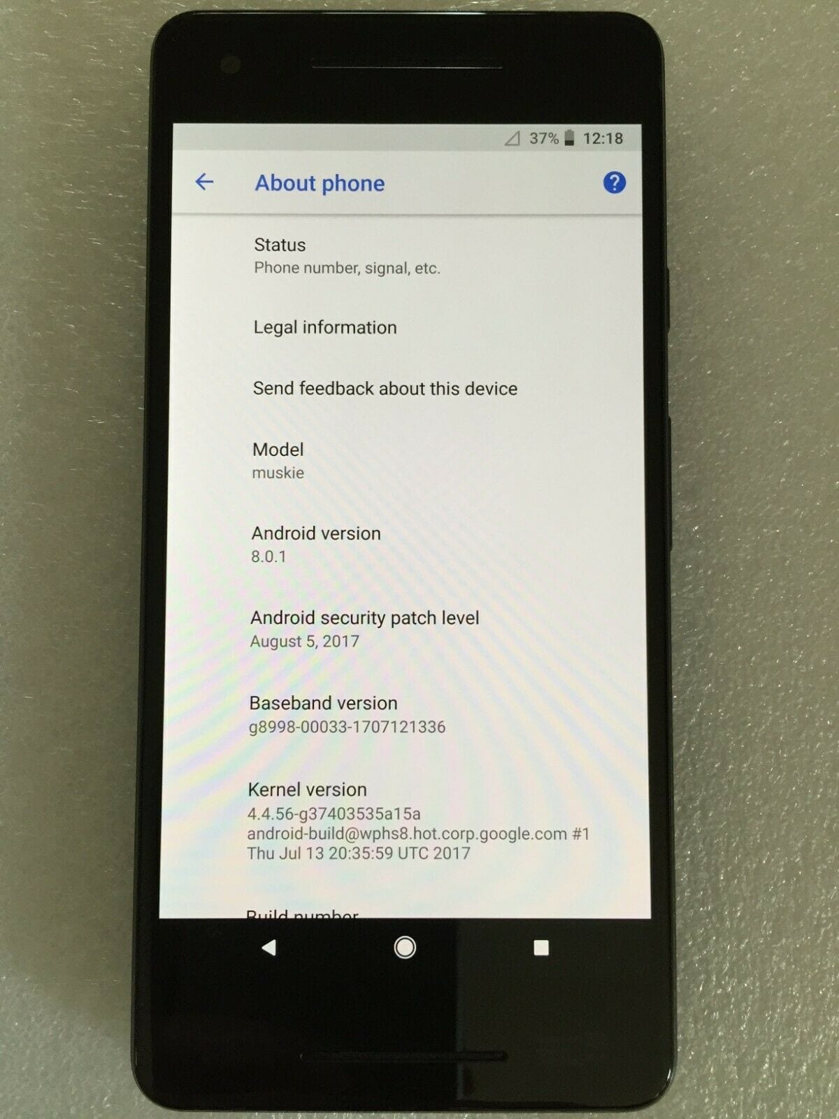Prototipo del Google Pixel 2 XL de HTC