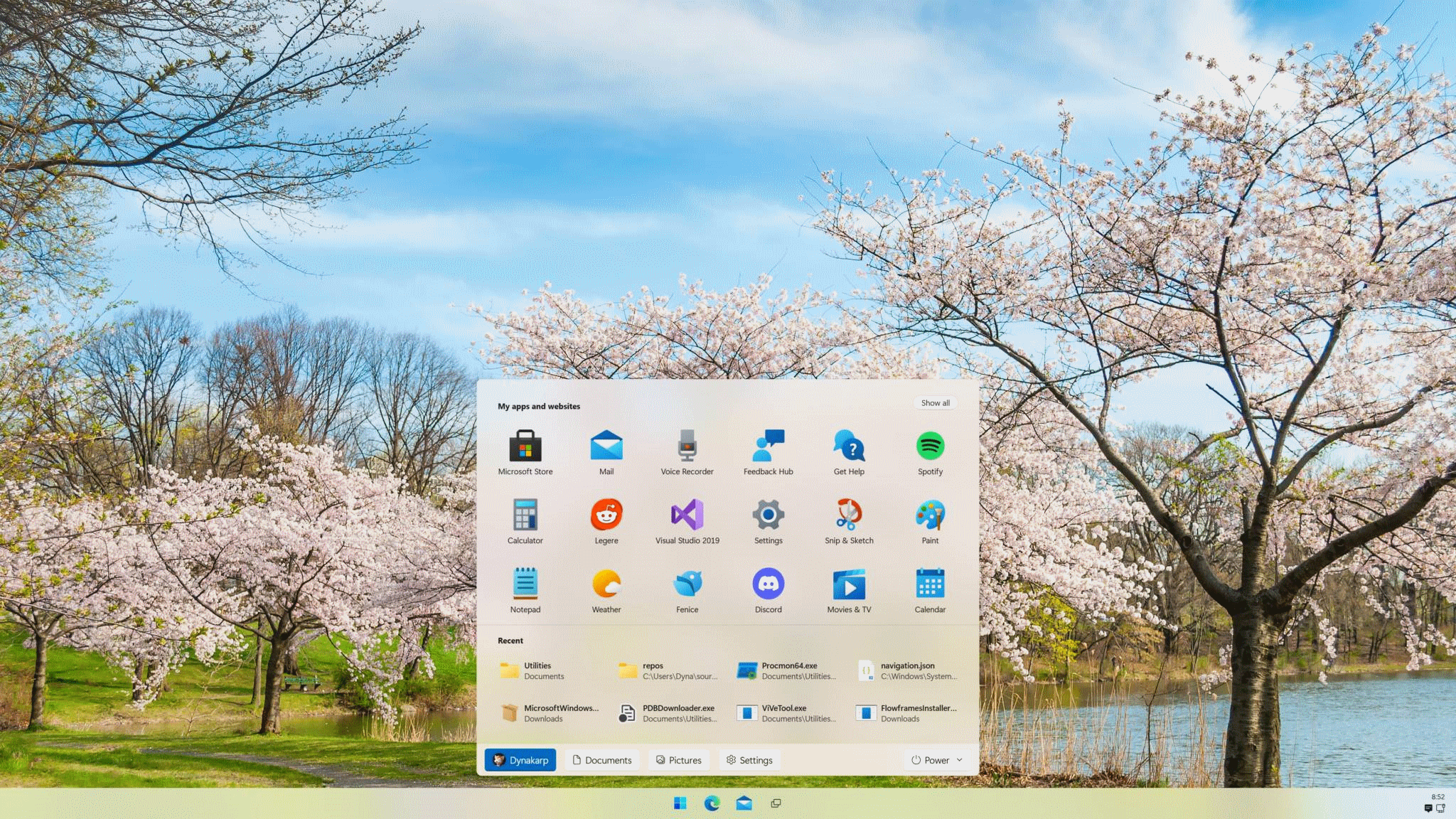 Nuevo menú inicio en Windows 11