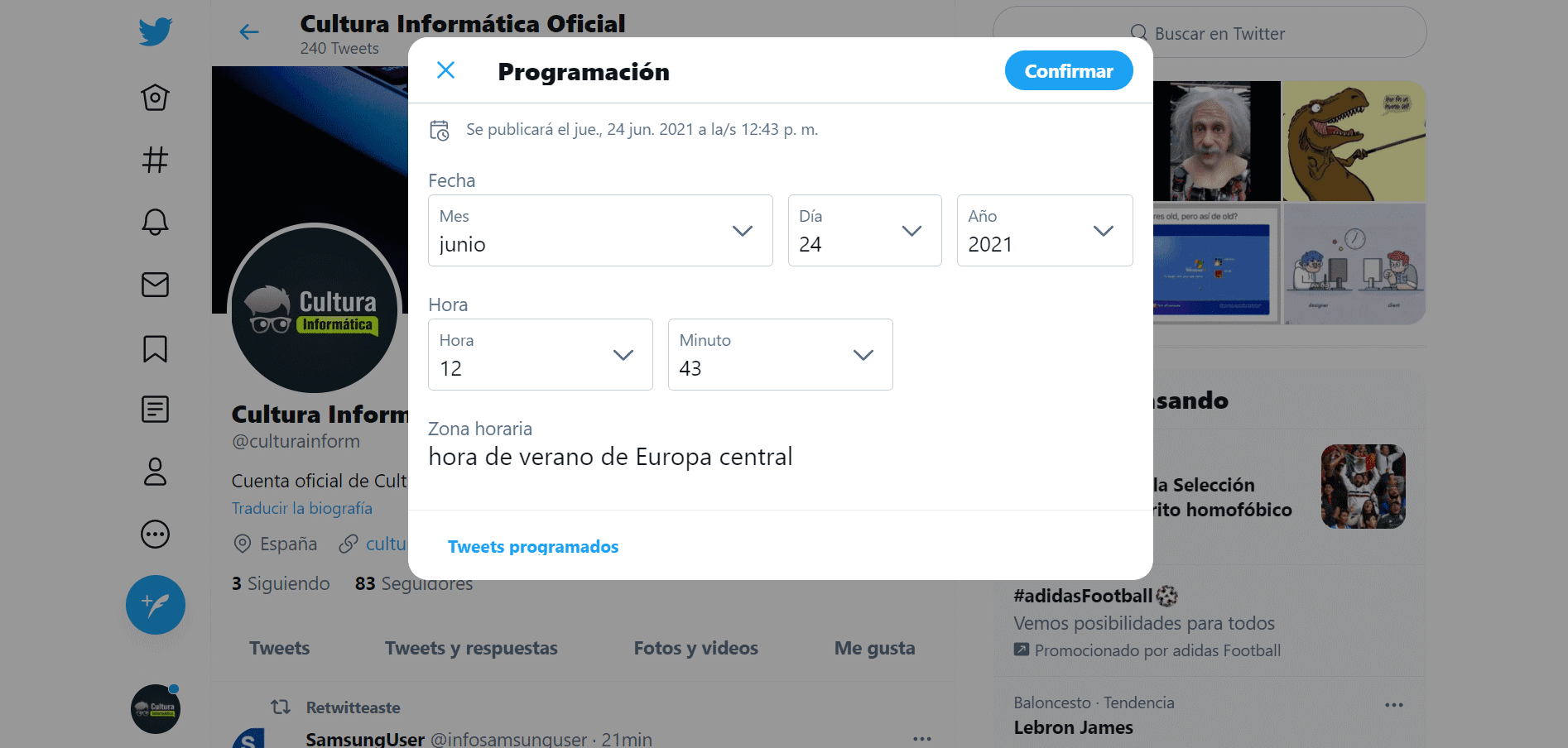 Programar tweets en Twitter