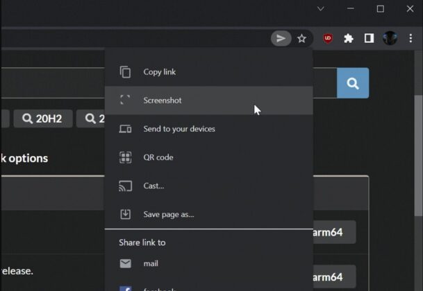 Captura de Pantalla en Chrome