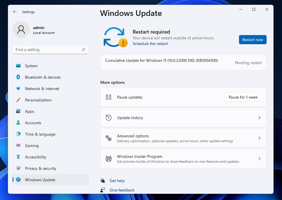 Windows 11 Build 22000.100