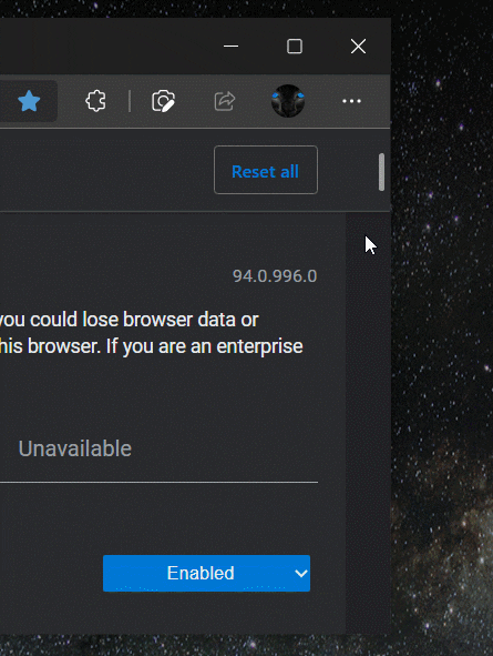 Nuevas barras de desplazamiento Microsoft Edge