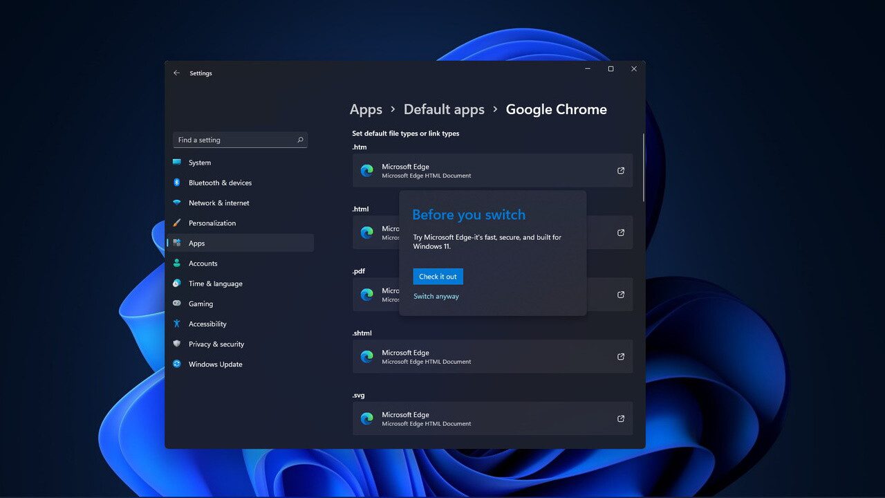 Cambio de navegador Windows 11