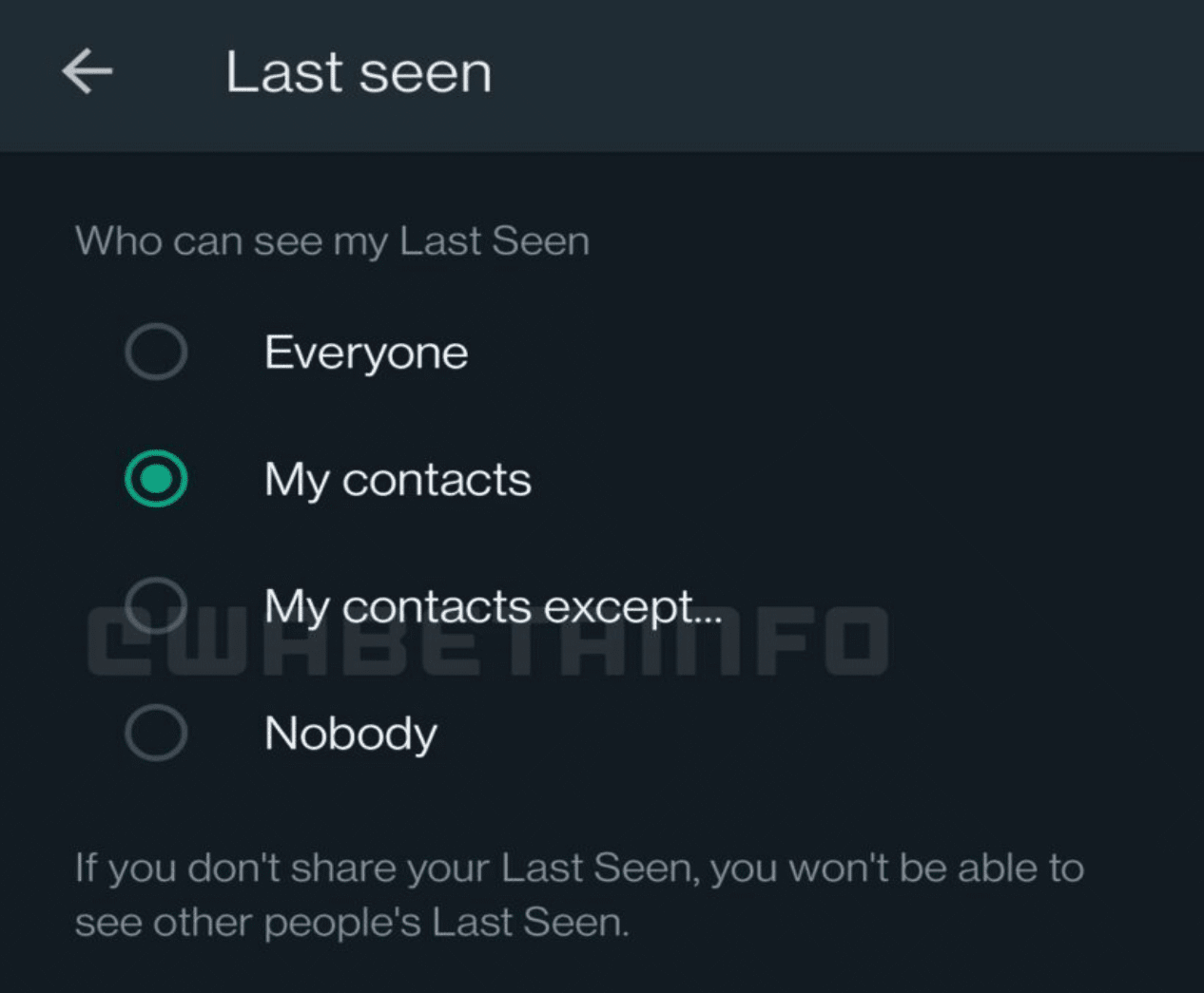 Ocultar foto de perfil y última conexión en WhatsApp