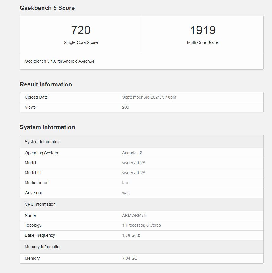 Snapdragon 898 5G en Geekbench