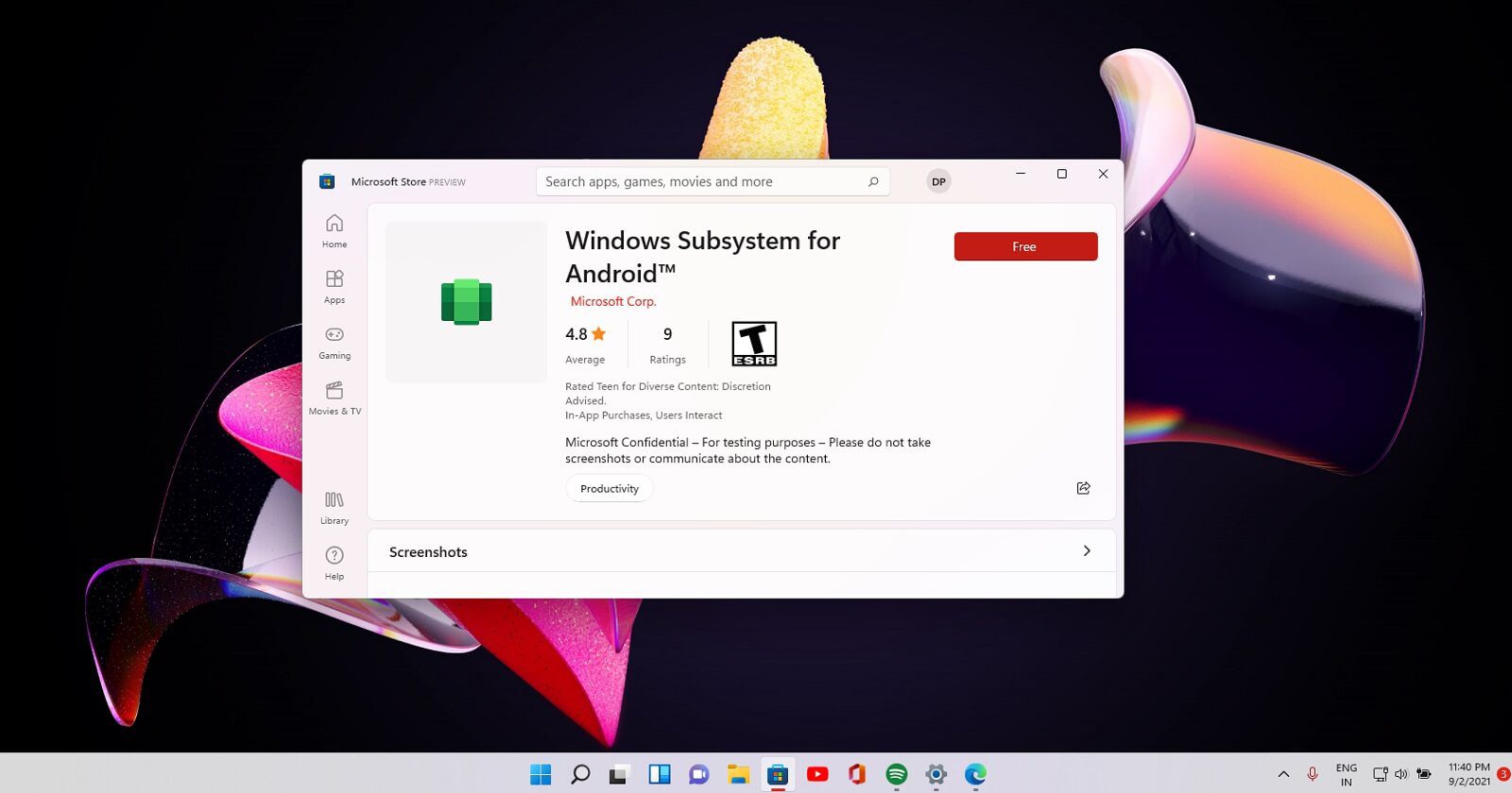 Aplicaciones Android ejecutándose en Windows 11
