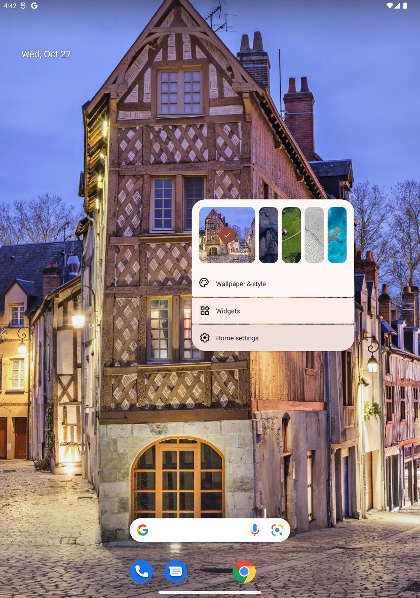 Cambiar fondo de pantalla desde el Menú contextual de Android 12