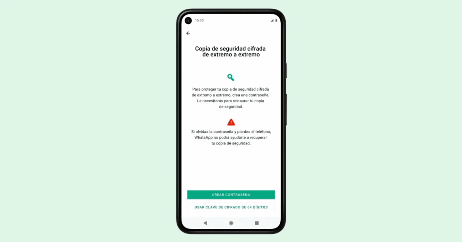 Cifrado extremo a extremo copias de seguridad WhatsApp
