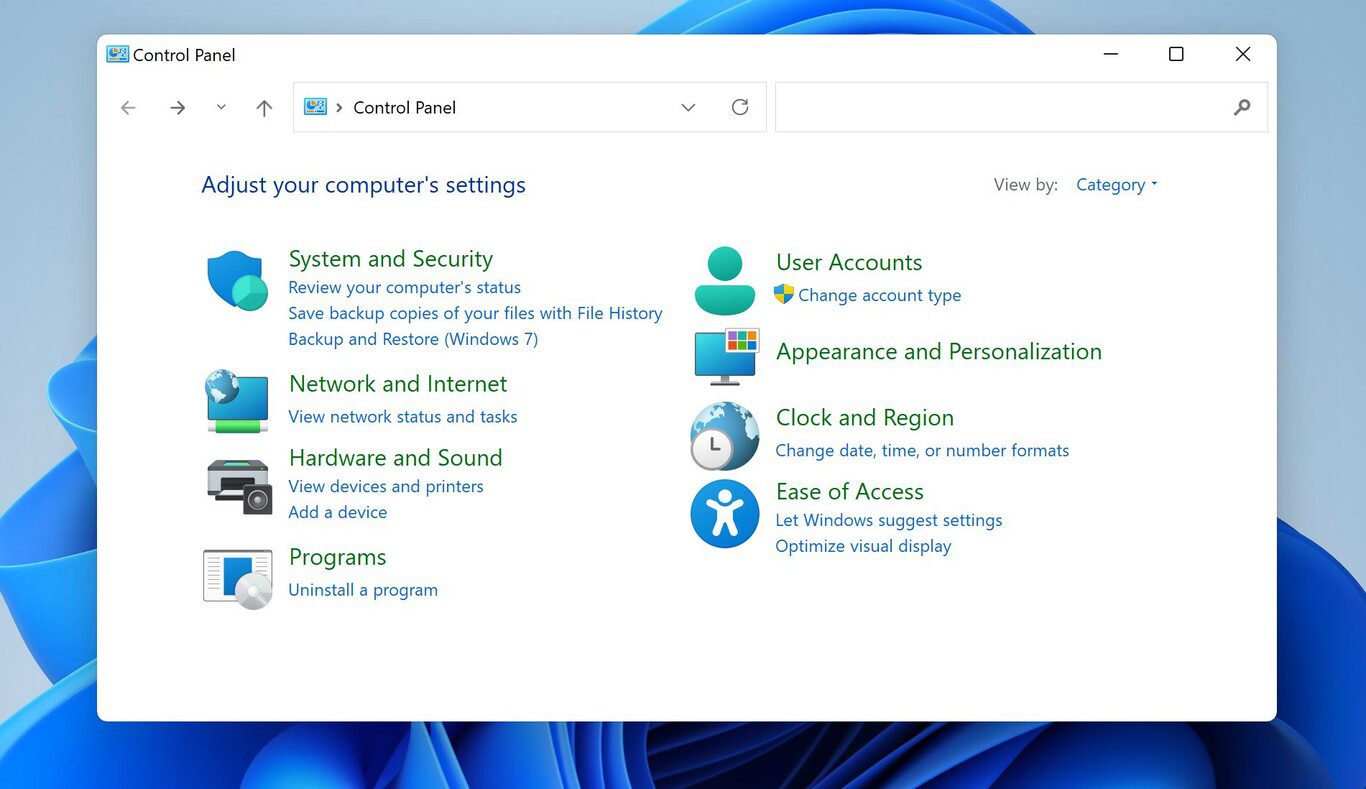 Cómo acceder al Panel de control en Windows 11