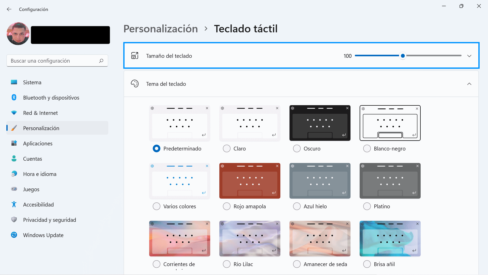 Personalizar el teclado virtual de Windows 11
