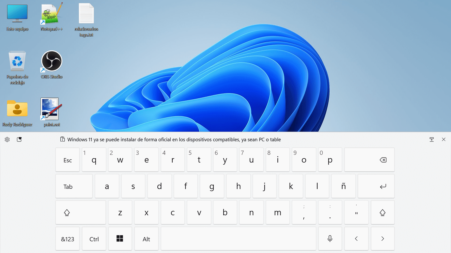 Personalizar el teclado virtual de Windows 11