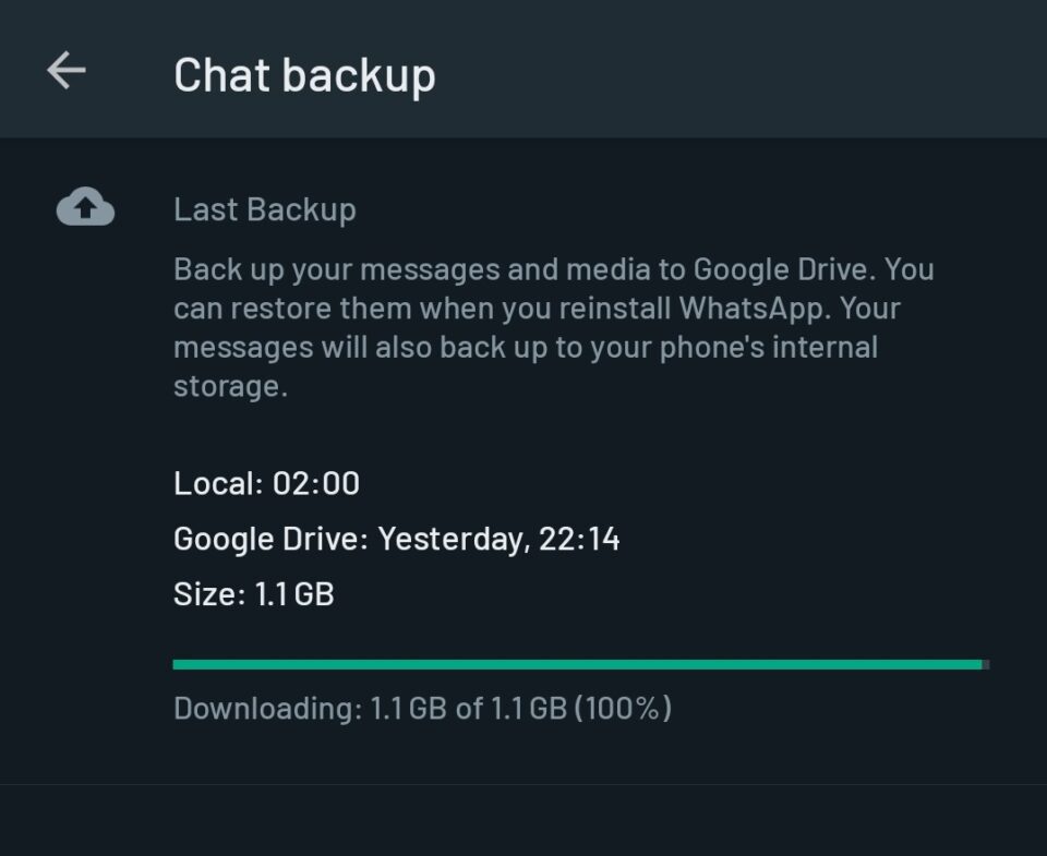 Copia de seguridad en WhatsApp
