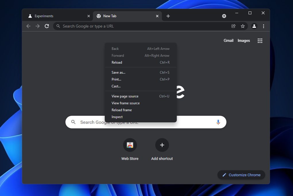 Chrome con diseño de Windows 11