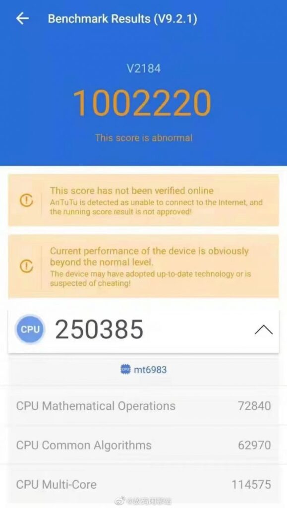 Dimensity 2000 en AnTuTu