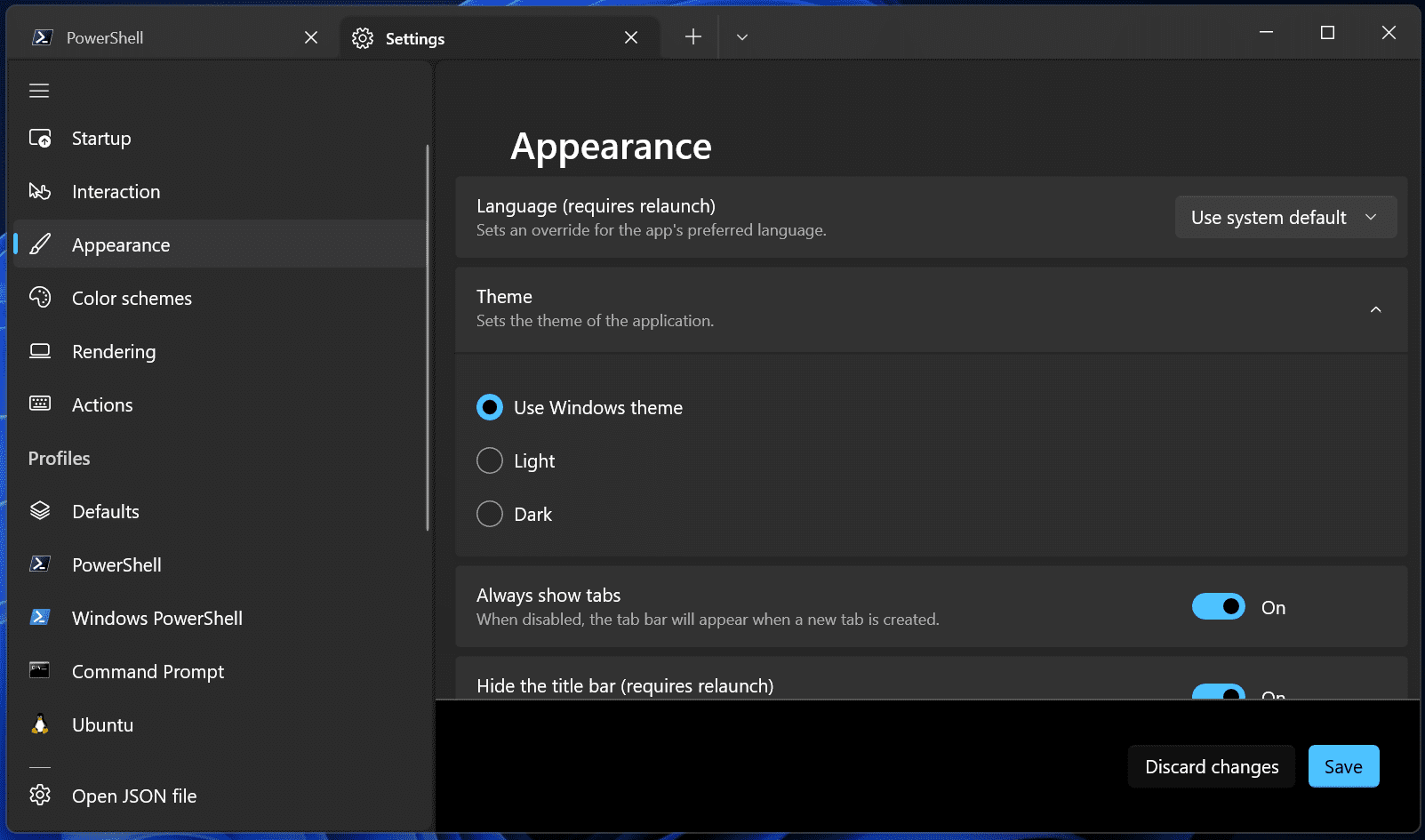 Nuevo diseño de Windows Terminal