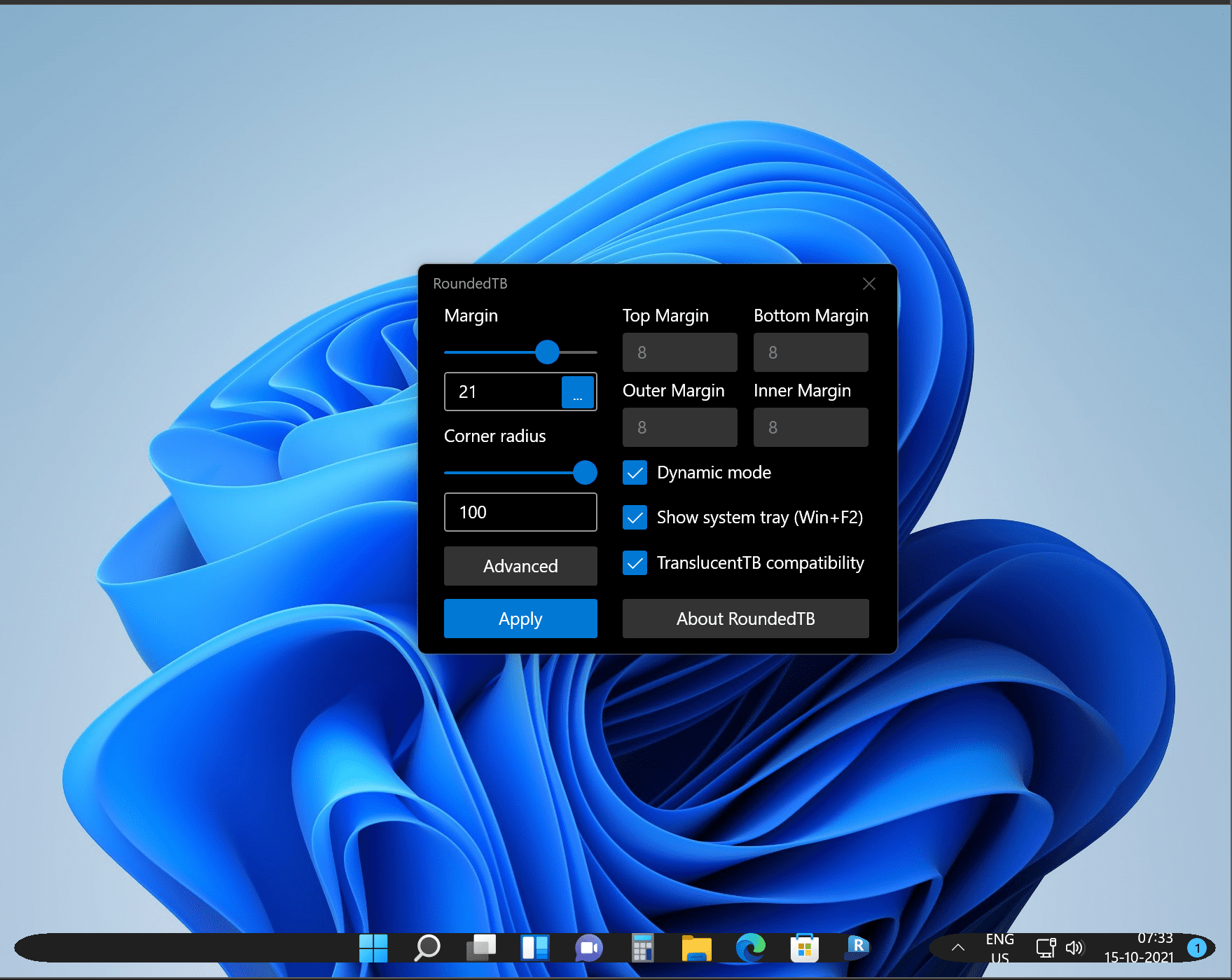 RoundedTB para Windows 10 y Windows 11