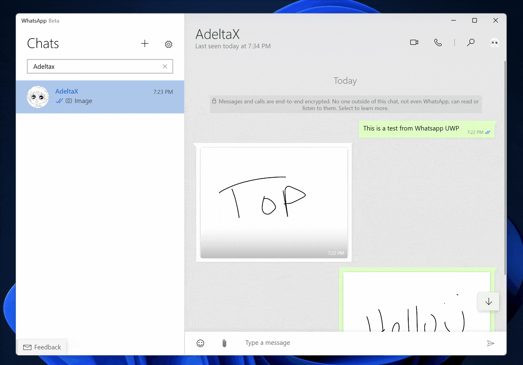Aplicación UWP de WhatsApp para Windows