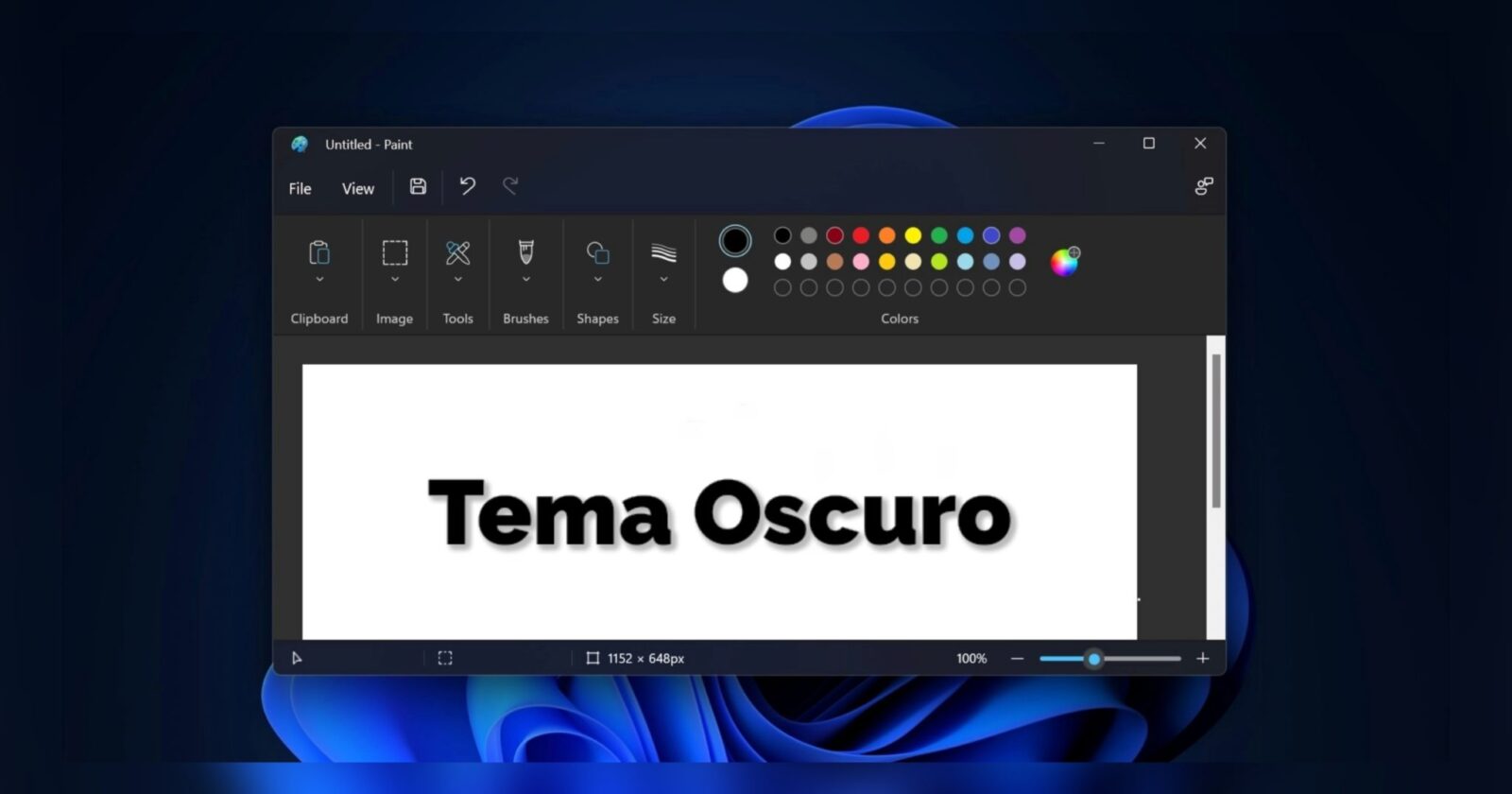 Tema oscuro Microsoft Paint