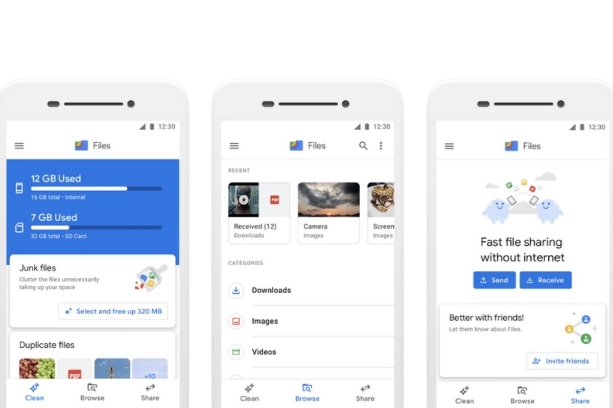 Almacenamiento de Google Files Interfaz