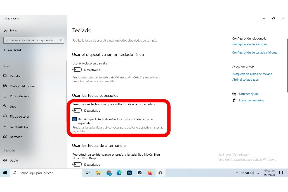 Sticky Keys ¿Cómo desactivarlo?