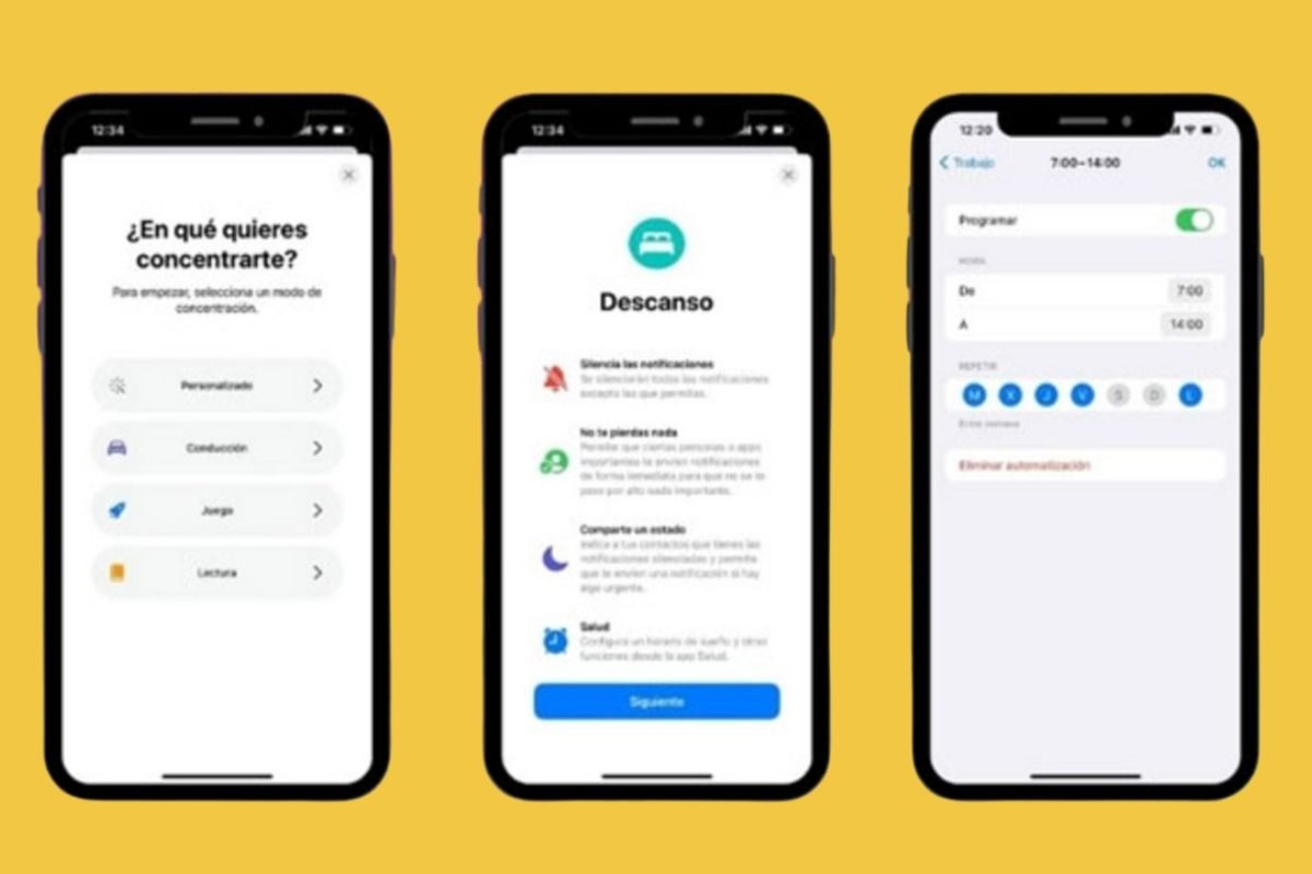 Modo concentración de iOS