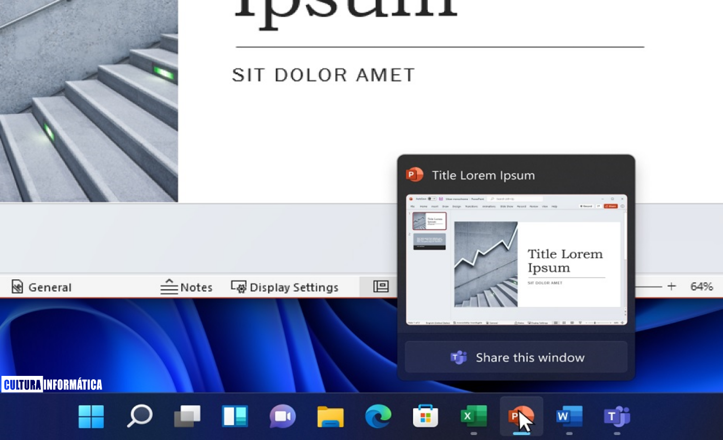 Compartir contenido desde la barra de tareas en Windows 11 