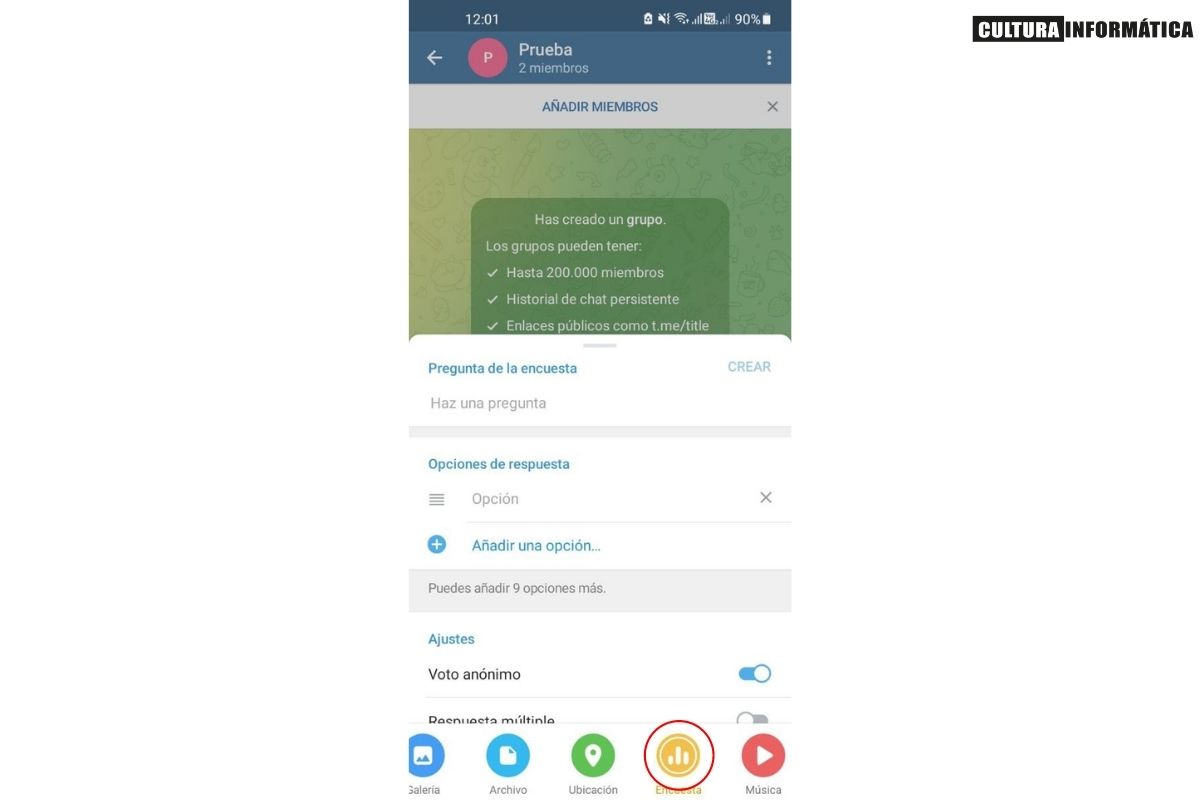 Funciones de Telegram - Encuesta