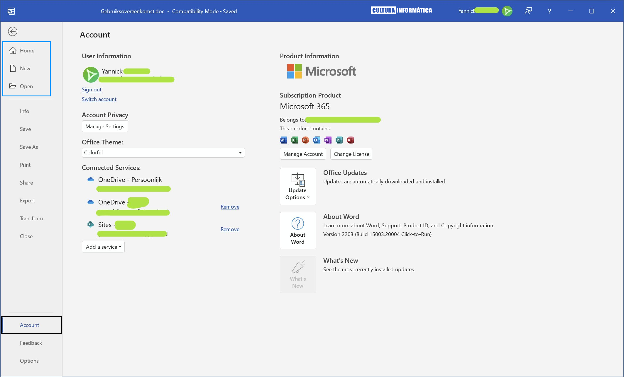 Microsoft rediseña el Menú Archivo de Office