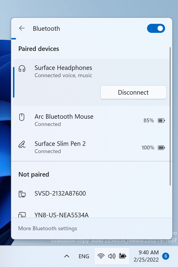 Bluetooth mostrará más información en Windows 11