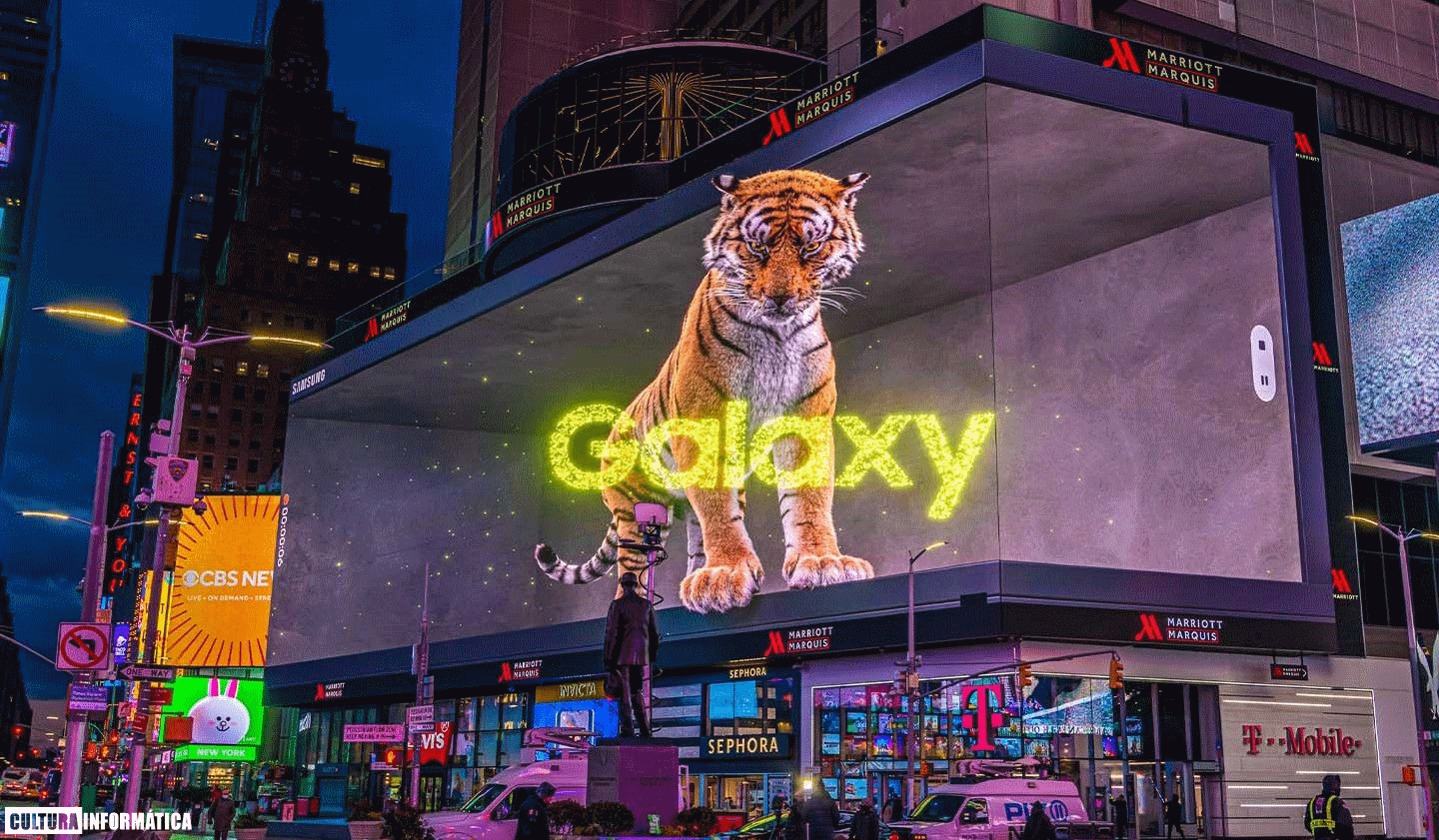 Samsung promociona los Galaxy S22 con un Tigre virtual