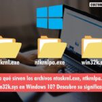Archivos ntoskrnl.exe, ntkrnlpa.exe y win32k.sys