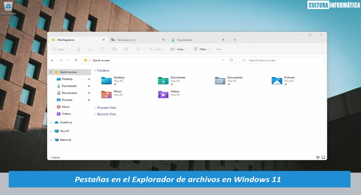 Pestañas en el Explorador de archivos