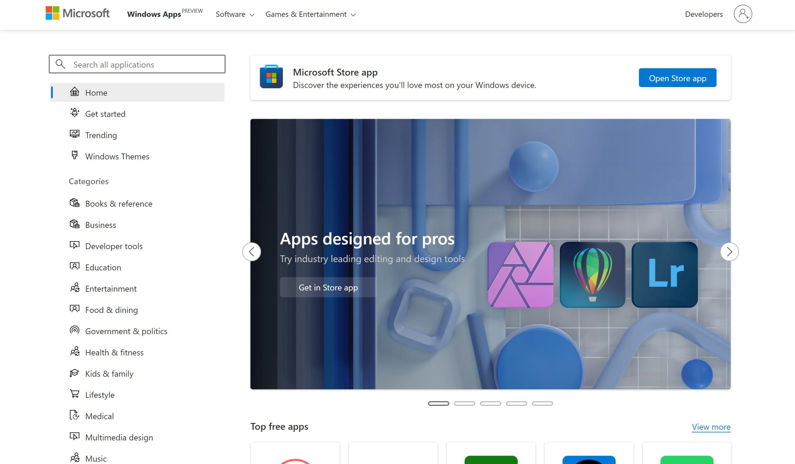 Web de la Microsoft Store