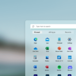 Concepto de Menú Inicio para Windows 11