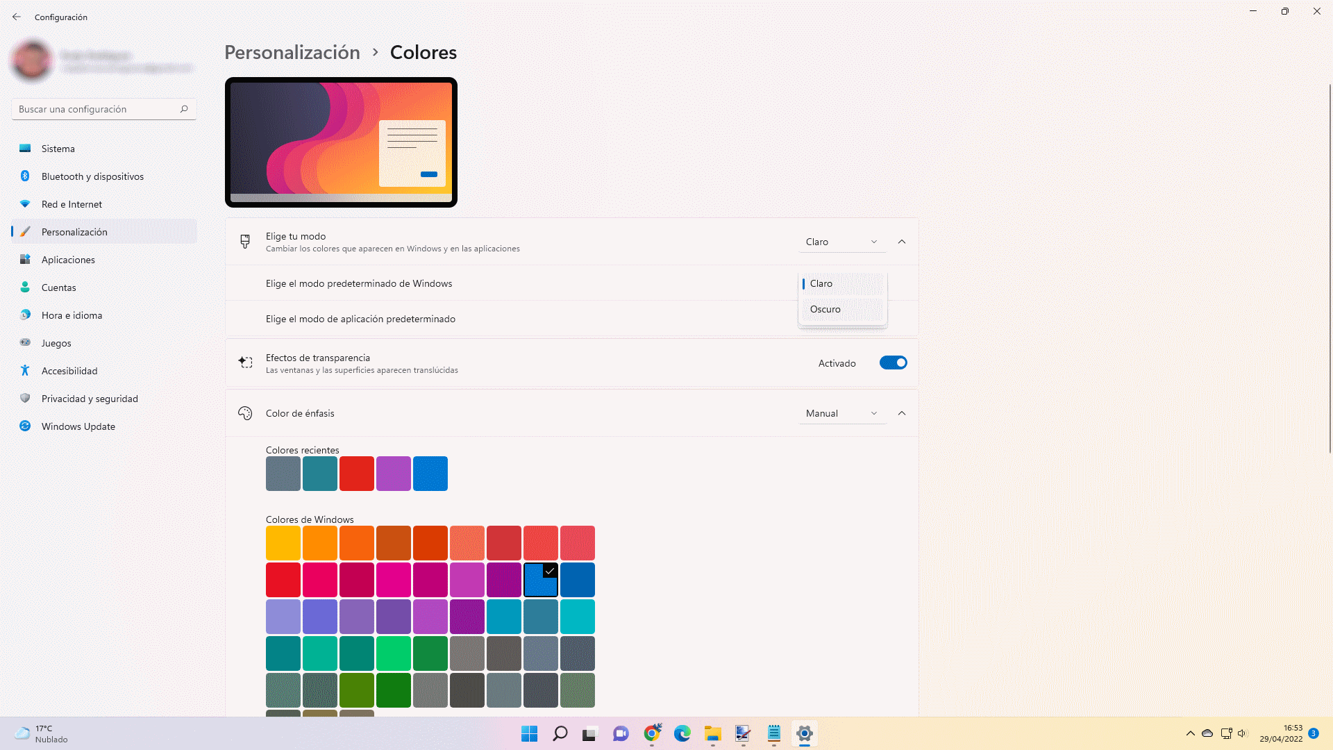 Personalizar la barra de tareas de Windows 11