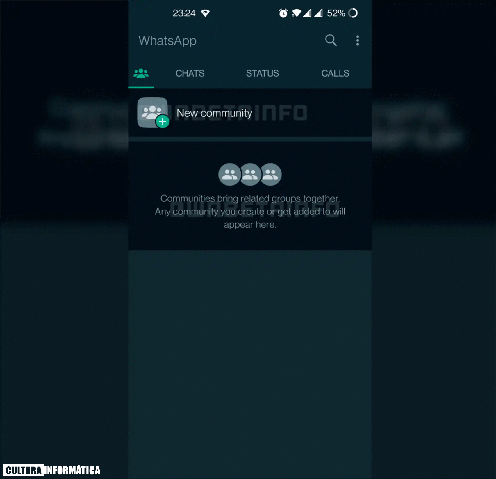 Pestañas a las comunidades de WhatsApp