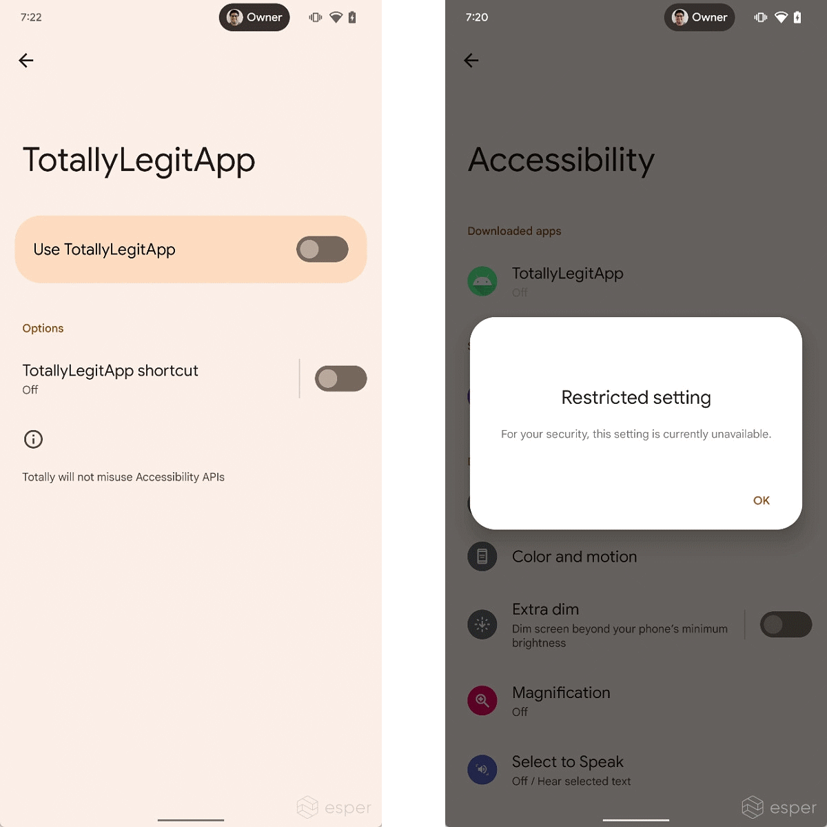 Android 13 tendrá restricciones en las APIs de accesibilidad 