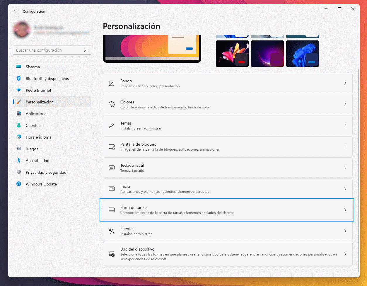 Ocultar barra de tareas Windows 11 