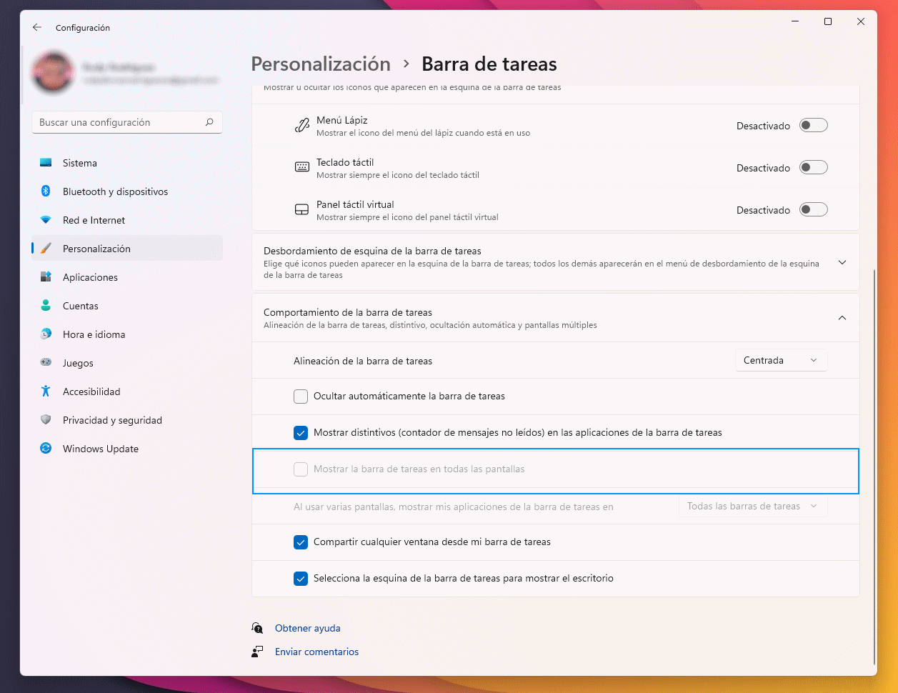 Ocultar barra de tareas Windows 11 