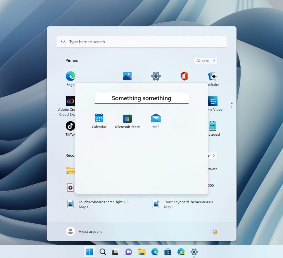 Carpetas en el Menú Inicio de Windows 11 22H2