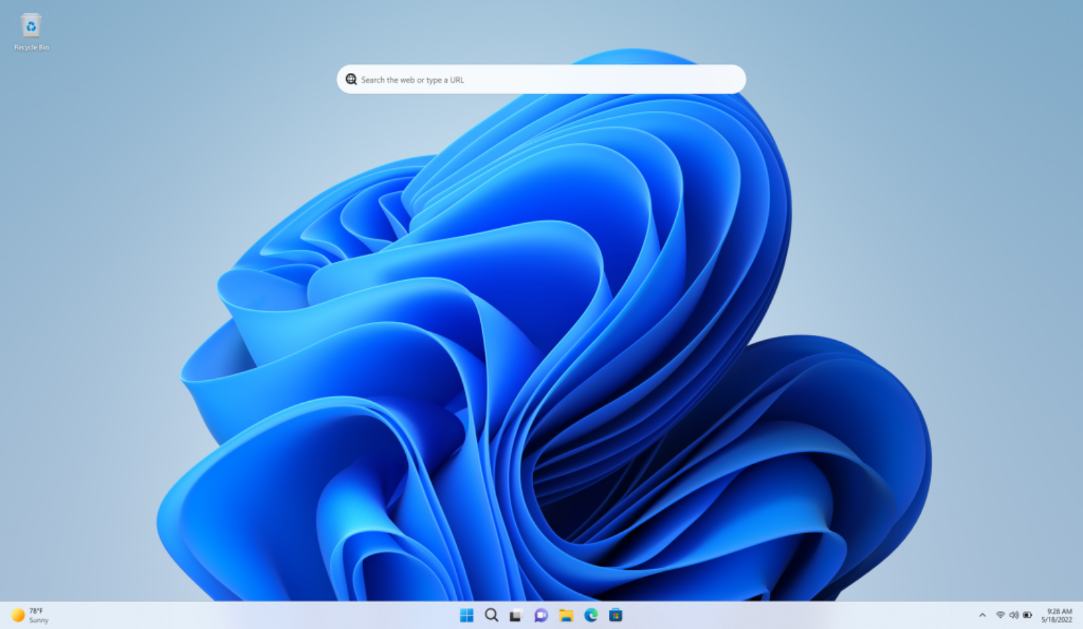 Cuadro de búsqueda en el escritorio de Windows 11
