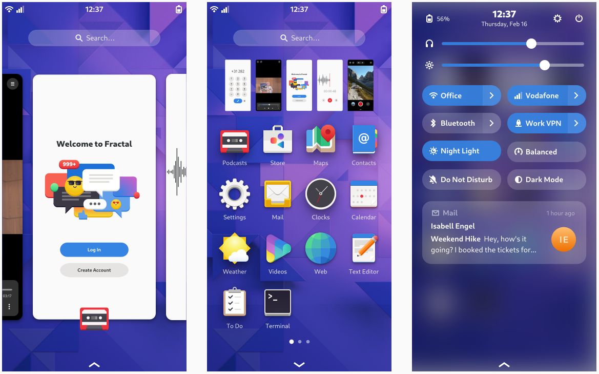 Concepto de GNOME para dispositivos móviles